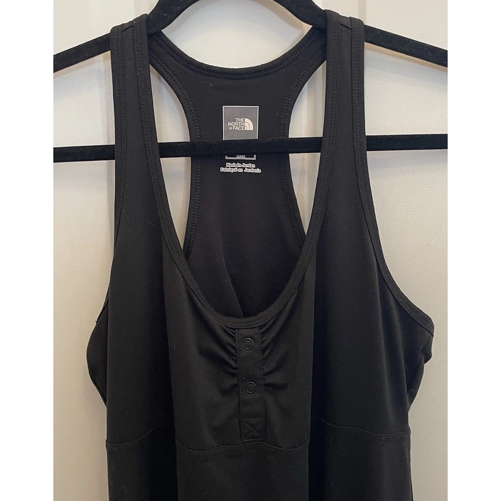 The North Face Abby Dress Womens L Black Racer Back Pocket Stretch Athleisure‎
